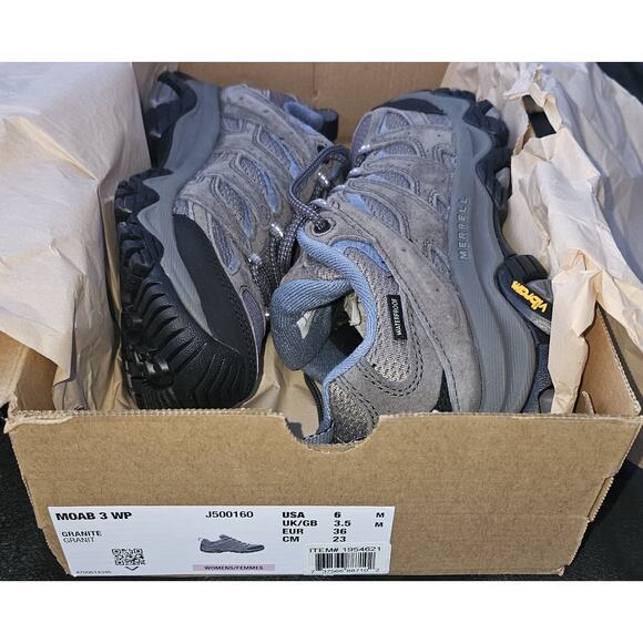 New Merrell Moab 3 Waterproof Hiking Shoes / Granite / Women's 6 - Picture 3 of 3